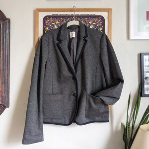 Gap Academy Knit Blazer NWOT Women Size 6 Boxy Cropped Charcoal Grey
